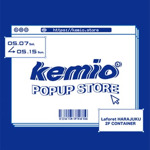 「kemio store」ポップアップショップのヴィジュアル