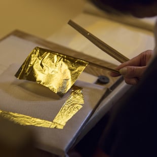 金箔を製造する過程