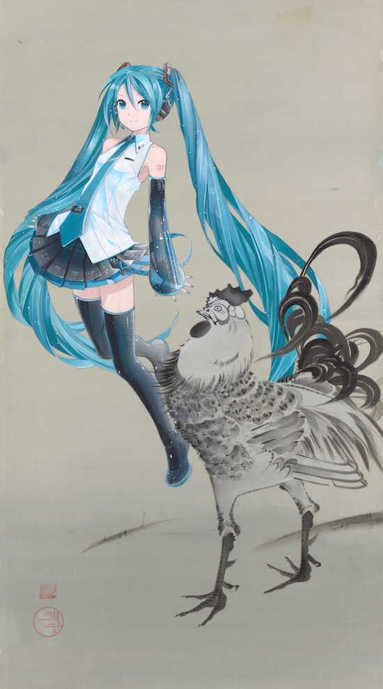 初音ミクなどのキャラクターが日本画と融合、髙島屋で展覧会「ぼくらが