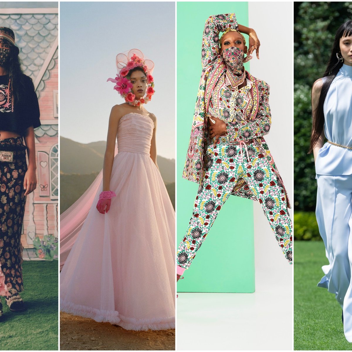 9.11後との共通点も NYコレクション21年春夏は花柄プリントとマスク