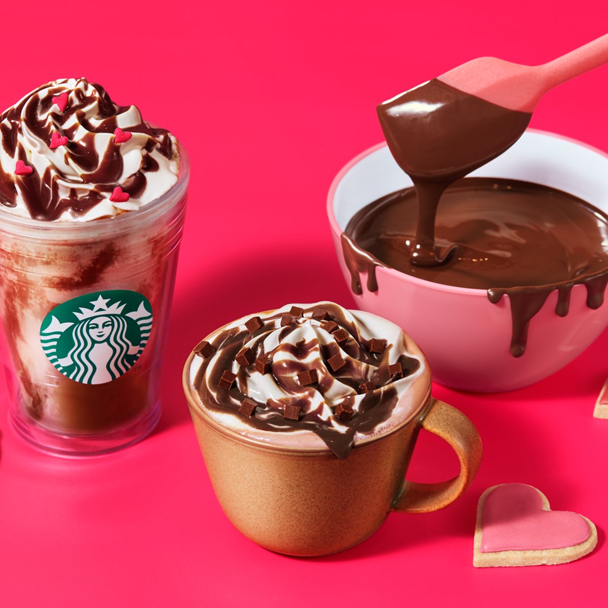 【限定】スタバ 2021バレンタイン 3点セット スタバのバレンタインシーズン限定メニュー、生チョコレートソースを