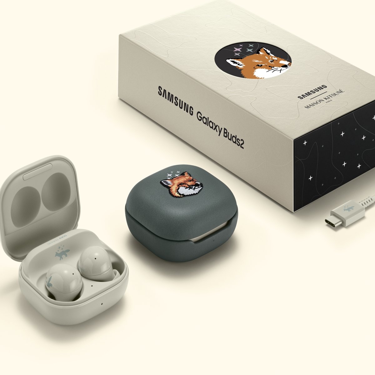 2022年5月新作下旬 GALAXY Buds 2 ケース MAISON KITSUNE メゾンキツネ