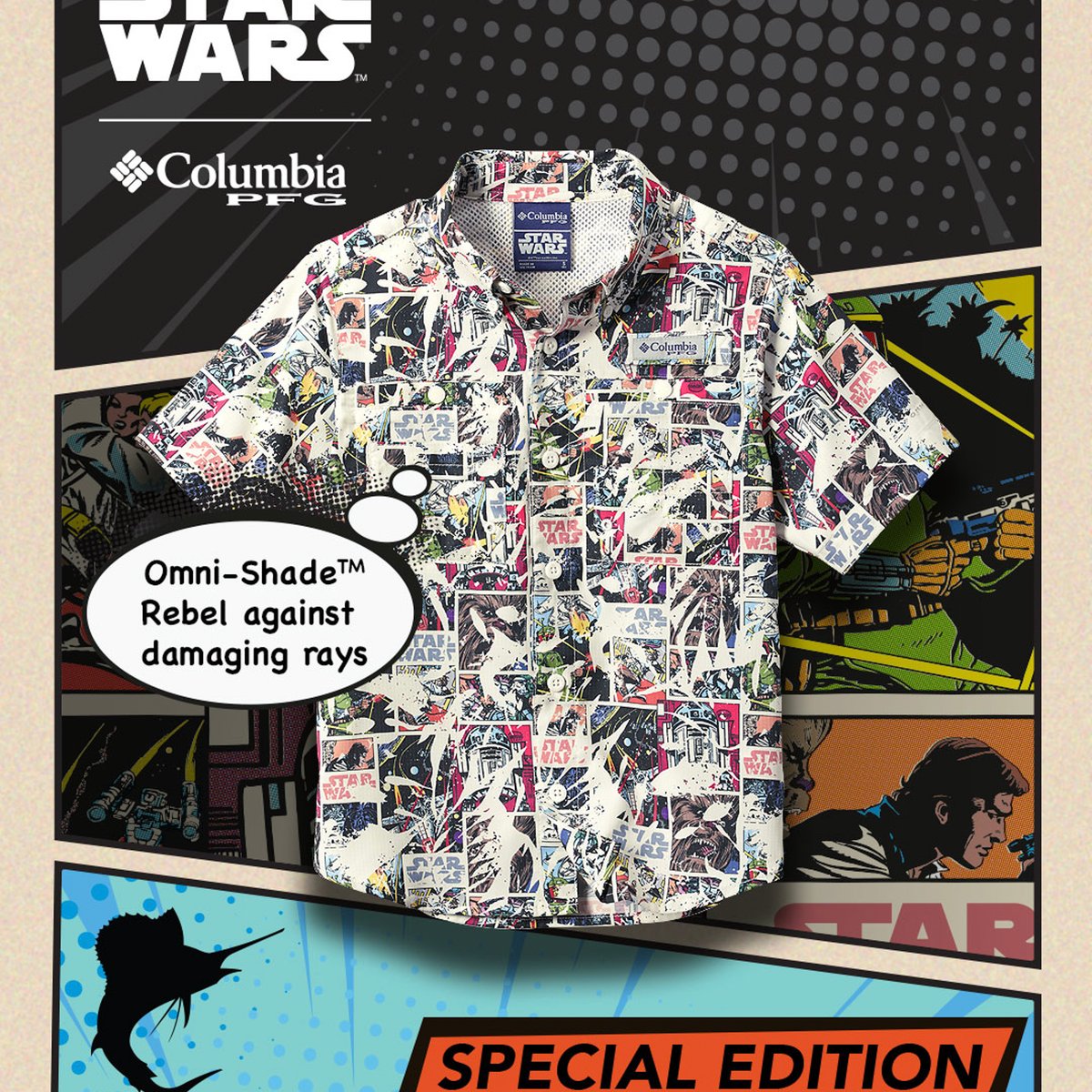 コロンビア×スター・ウォーズ、「PFG」シリーズのシャツ3型を発売
