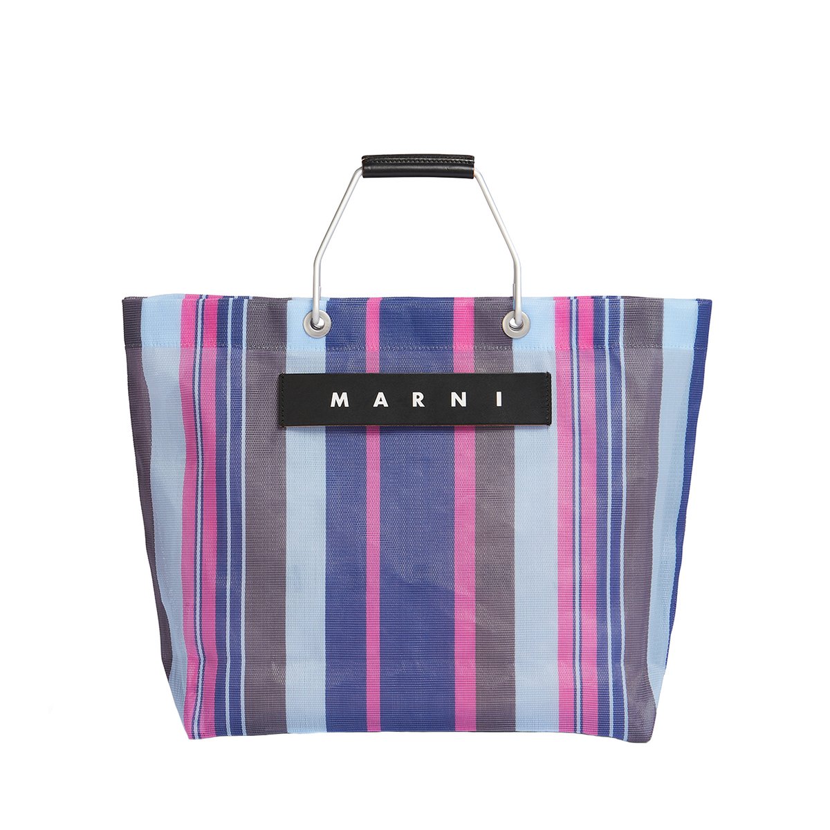 新品】MARNI マルニマーケット ストライプバッグ イリュージョンブルー