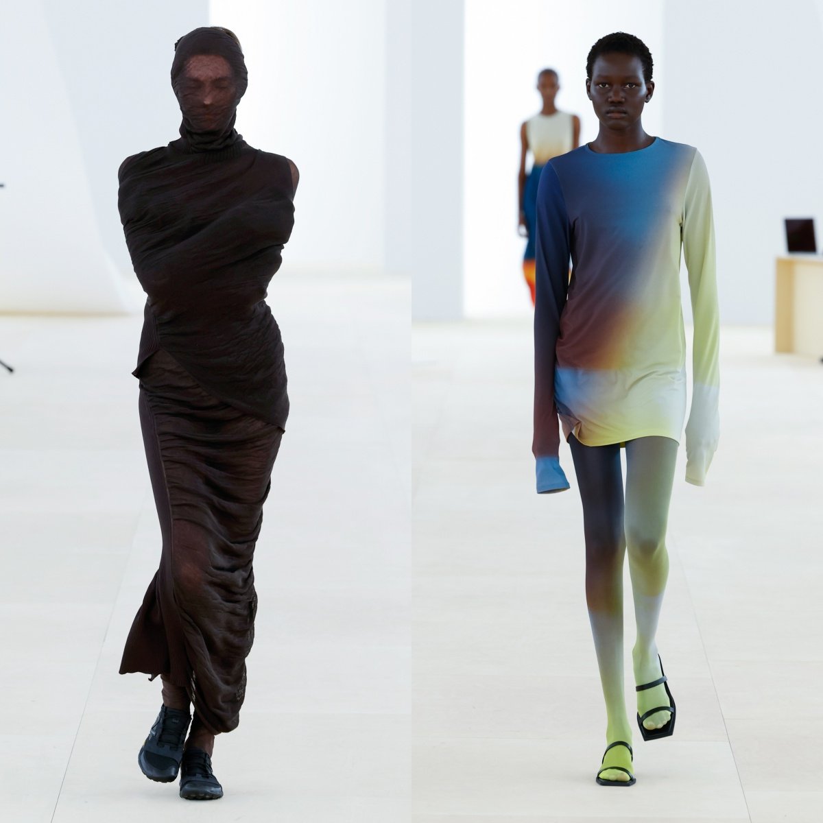 ミケ 夏服セット イッセイ ミヤケ 2022年春夏コレクション - 海の中、水の揺らぎと