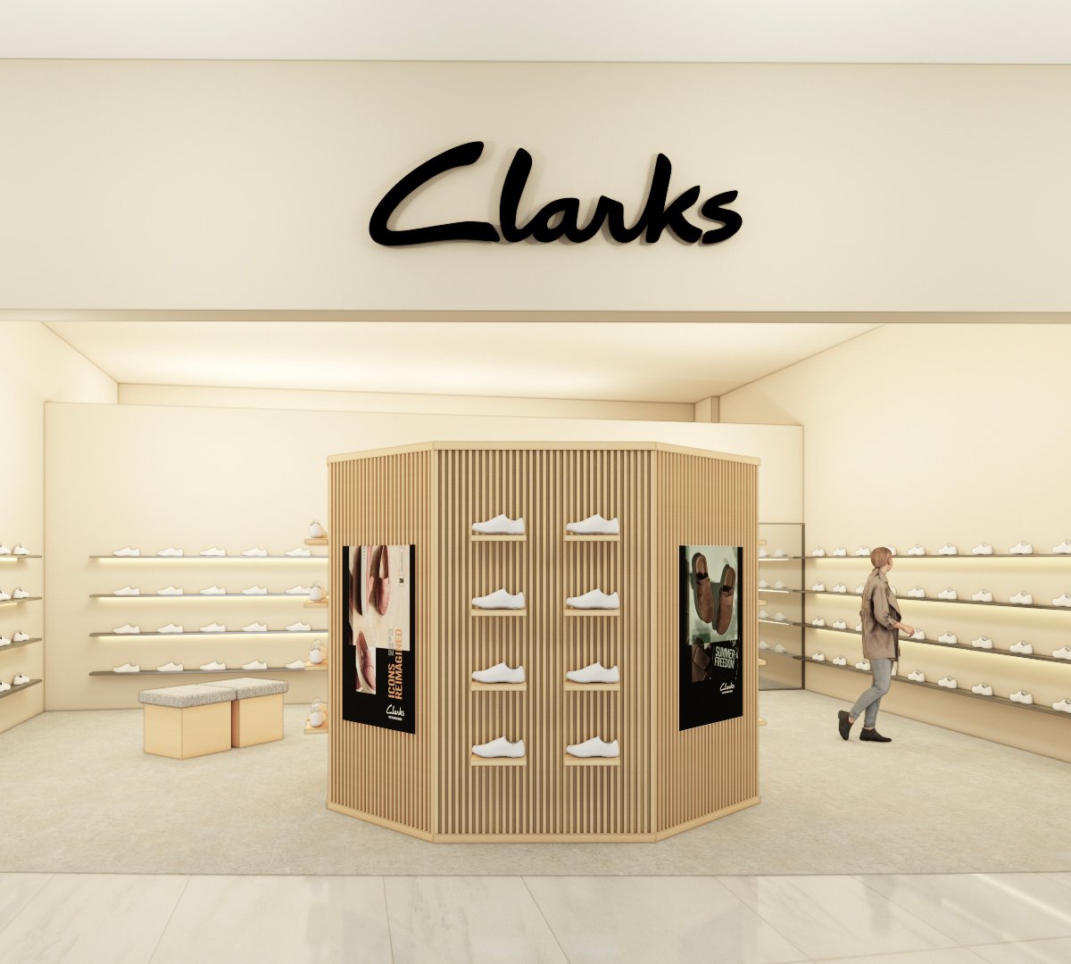 クラークス」初の直営店が湘南テラスモールにオープン、ワラビー