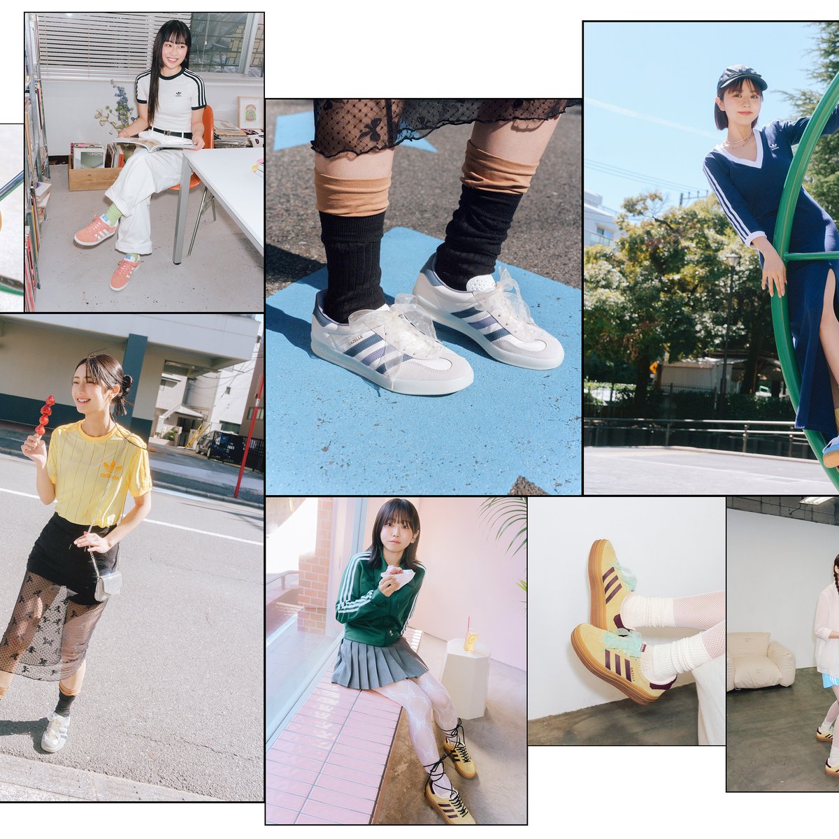 Z世代ガールが着こなす アディダス オリジナルス「ガゼル」が主役の
