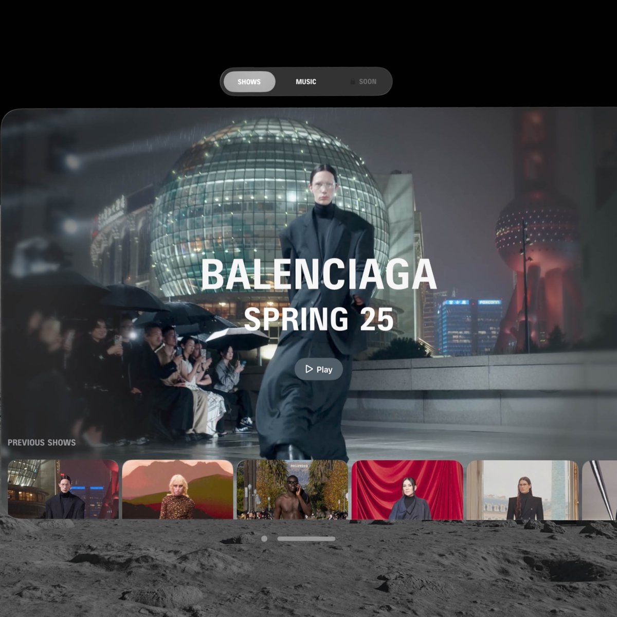 バレンシアガ」がゴーグル型デバイスApple Vision Proのアプリ発表