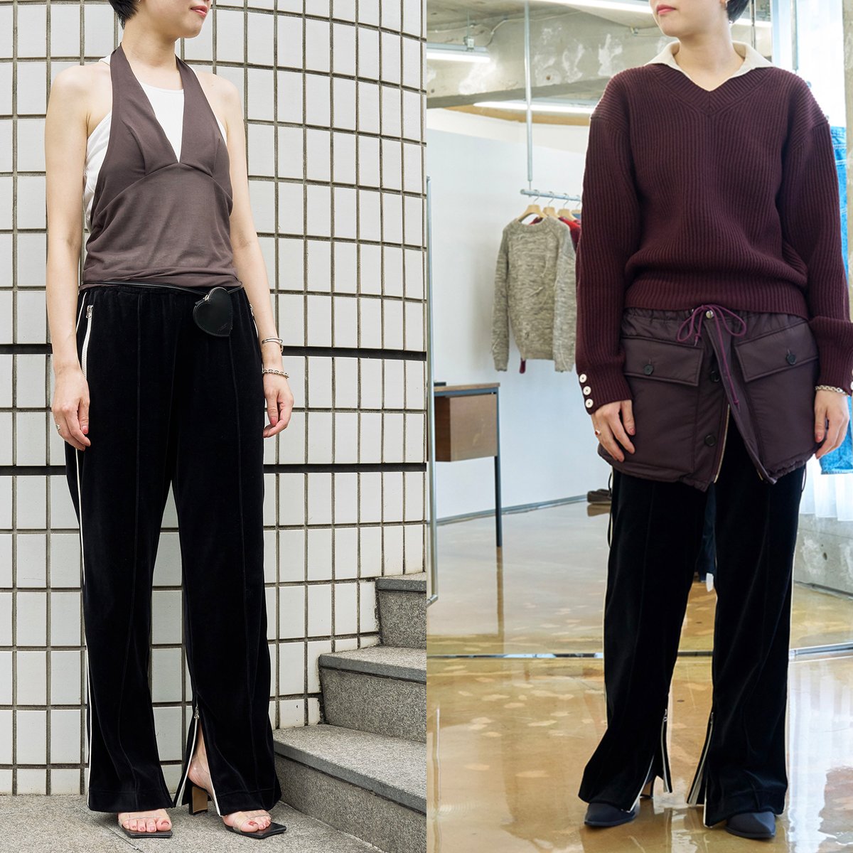 JOHN MASON SMITH ジョン メイソン スミス 25SS COTTON RANDOM BORDER RIB CAMI ランダムボーダーキャミ カットソー 25SCT-730L バーガンディ 38 JOHN MASON SMITH ジョン メイソン スミス 25SS COTTON RANDOM BORDER