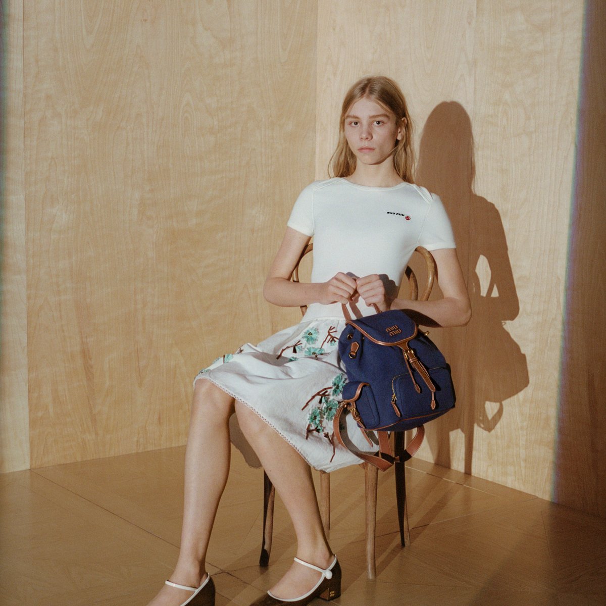 【MiuMiu】Petit Bateau X Miu Miu レギュラーTシャツ White/white Petit Bateau X Miu Miu Stretch Jersey Regular T