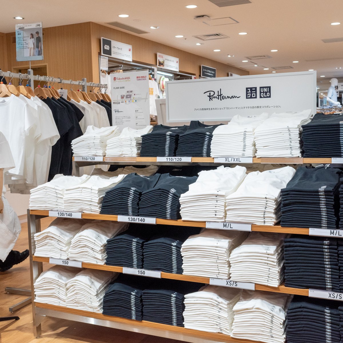 UNIQLOロンハーマンコラボ TシャツL ブラック＆ホワイト 2枚