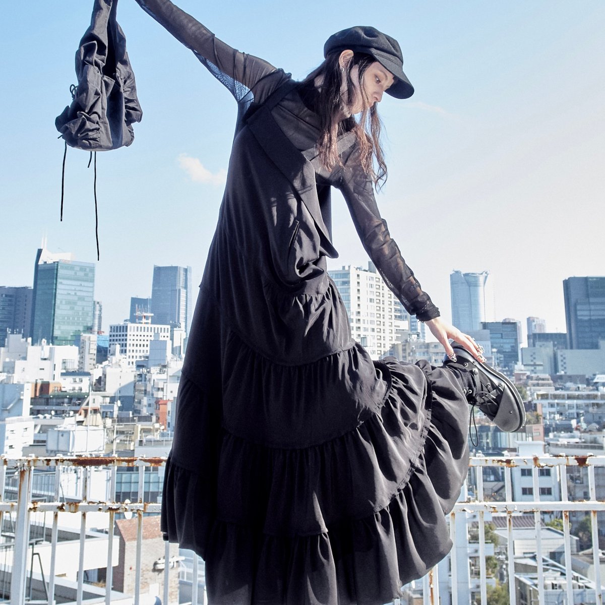 LIMI feu リミフゥAsymmetry Check Skirt スカート