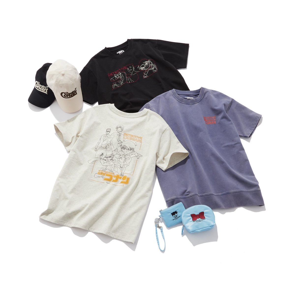 【新品未使用】名探偵コナン アンドエスティ コラボTシャツとクリアケース 2点 アンドエスティが「名探偵コナン」とのコラボアイテム発売