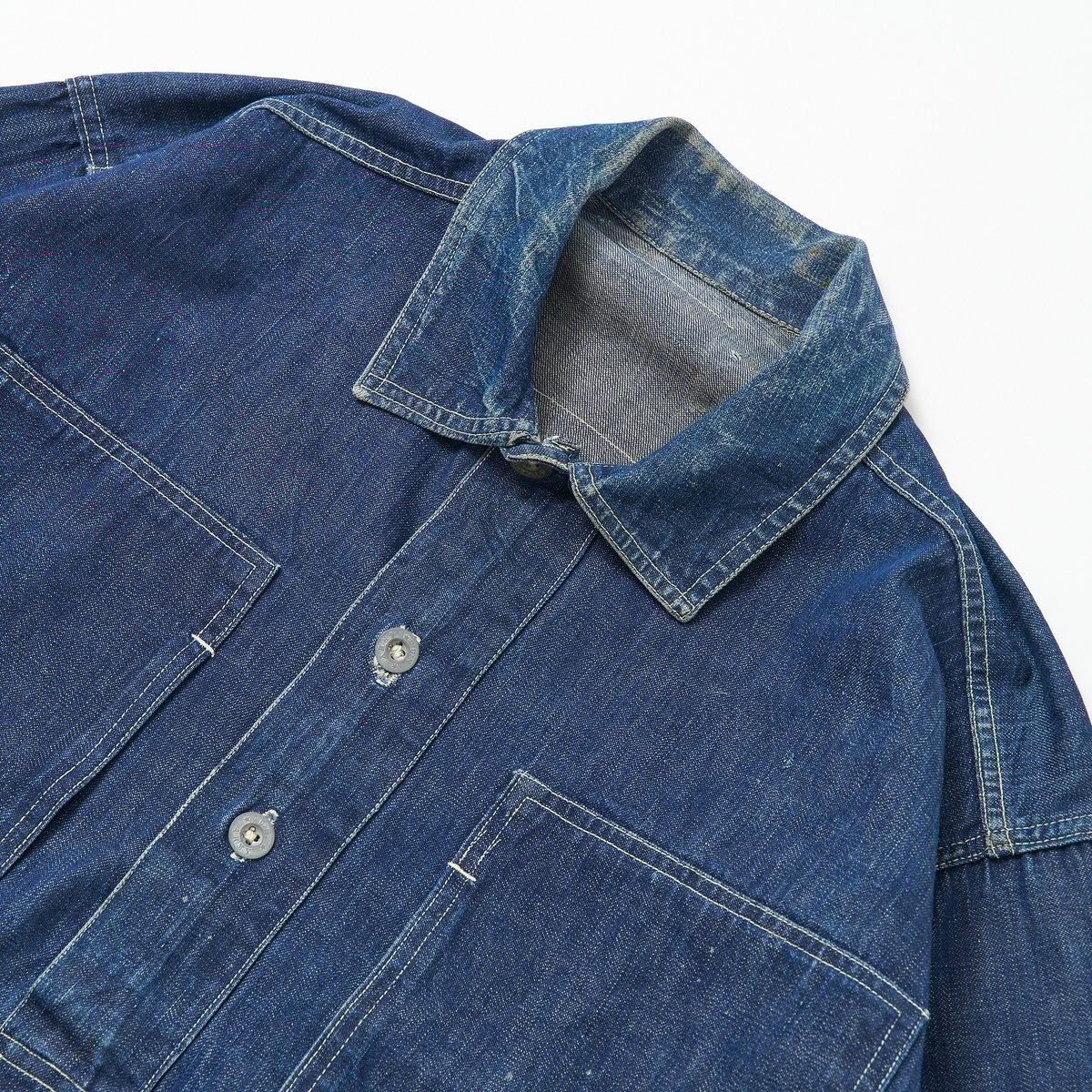 ヴィンテージusarmy m35 30〜40年代 デニムプルオーバー ボロの美学 30s usarmy m−35 デニムプルオーバー m35 大戦 40s - メルカリ