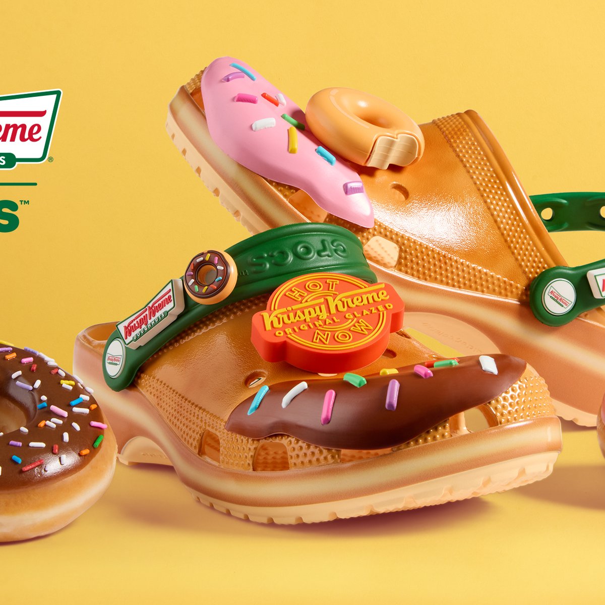 新品crocsクロックスクリスピークリームドーナツ25センチ クラシッククロッグ クロックスがクリスピー・クリーム・ドーナツと初コラボ