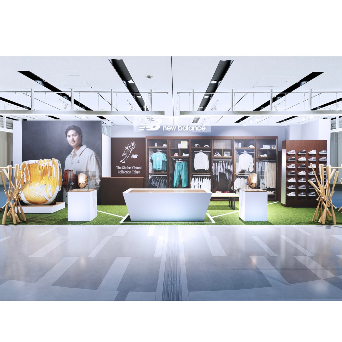 ニューバランスの大谷翔平シグネチャーコレクション、成田空港の長期 