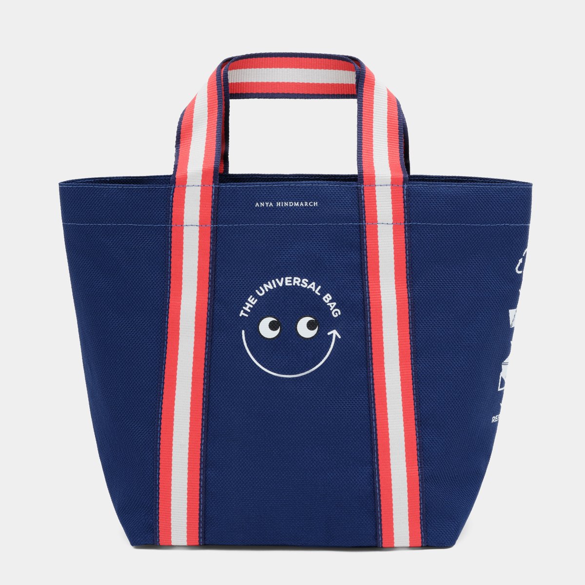 アニヤハインドマーチ　エコバッグ　ミニ ブラウン×ブルー 明治屋がアニヤ ハインドマーチとコラボ、即完売したエコバッグ