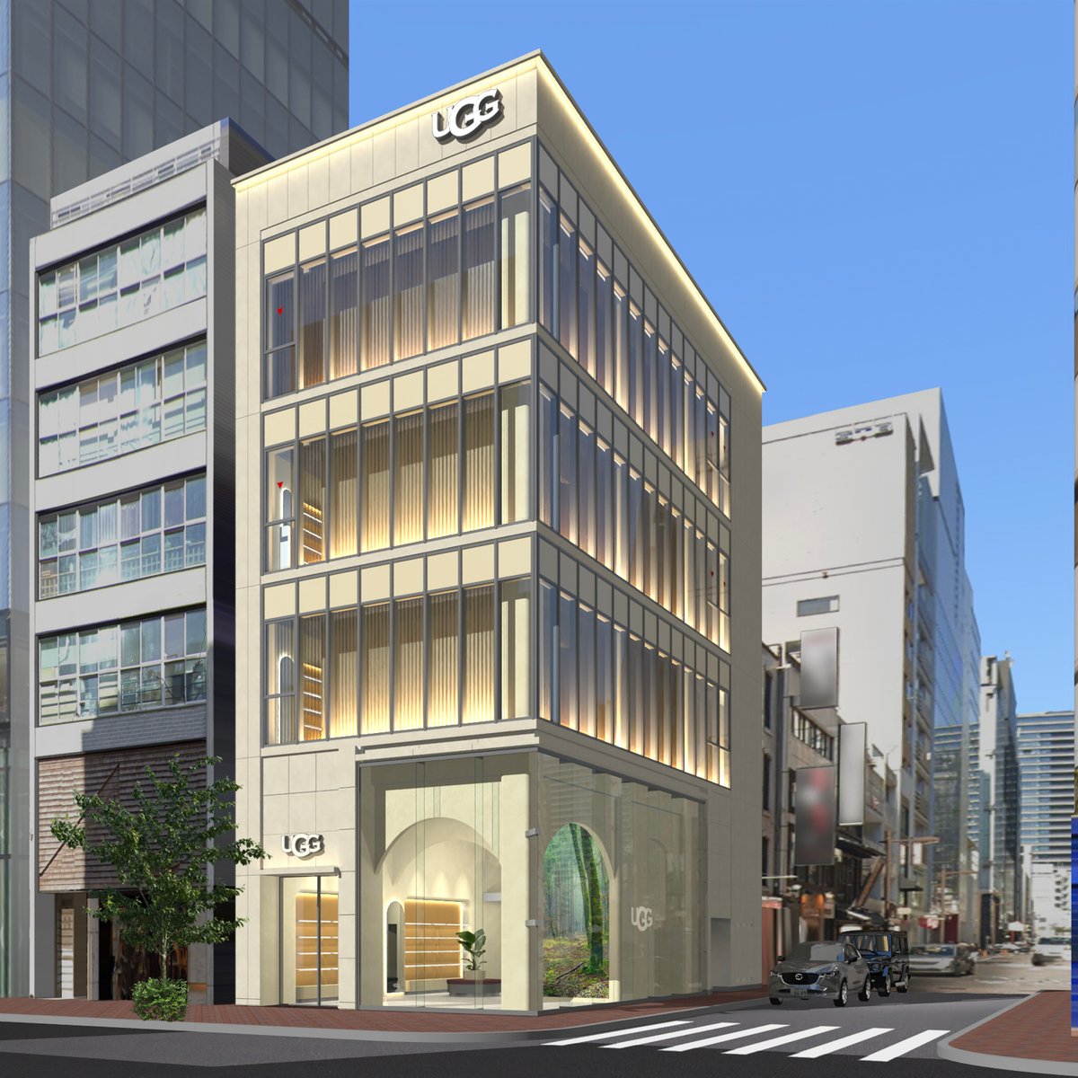 アグ®が銀座に新店舗オープン、定番シューズやマフラーなどをラインナップ