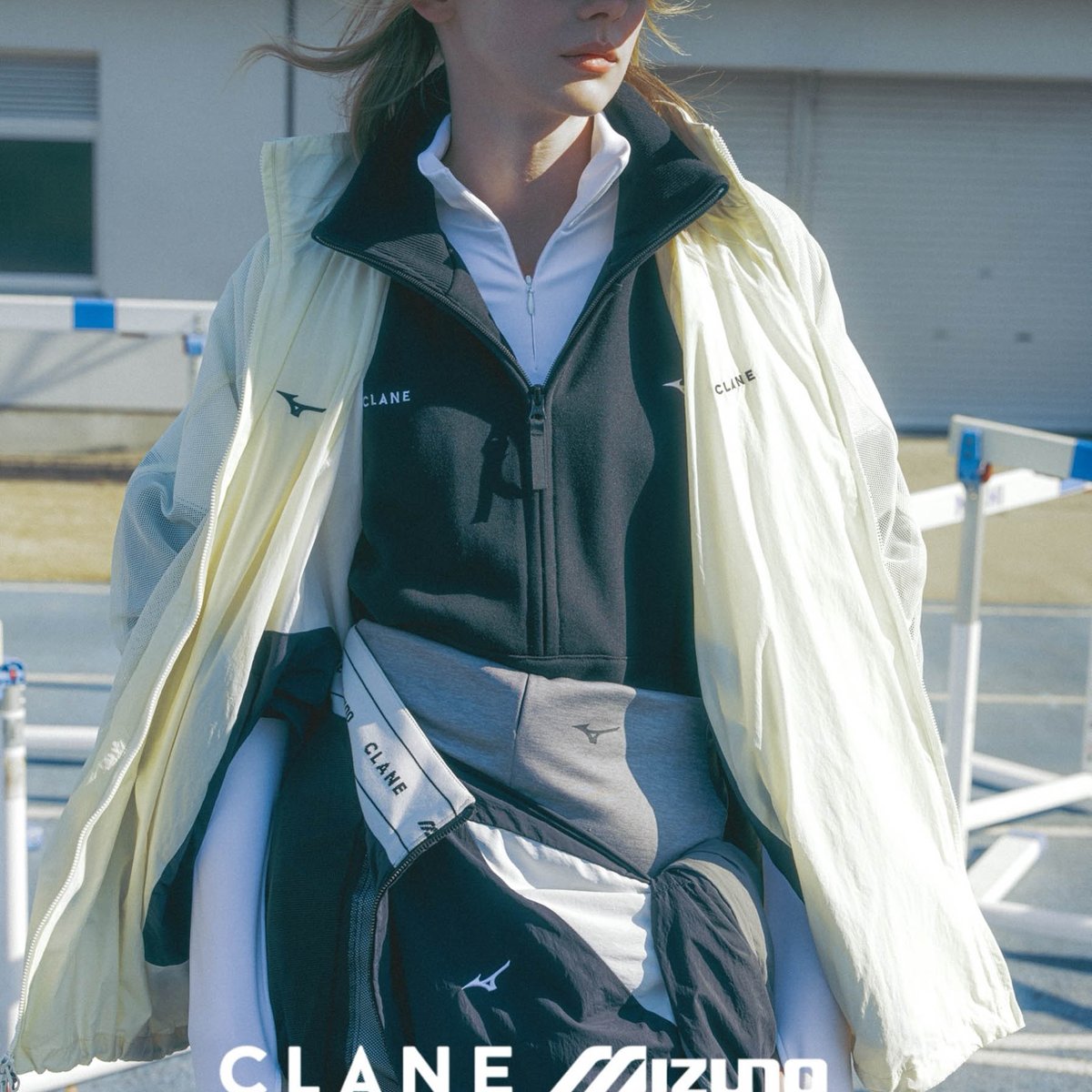 CLANE×Mizuno コラボ ジャンパー ホワイト/ネイビー CLANE × MIZUNO」 初のコラボレーションアイテムの発売が決定！ウエア