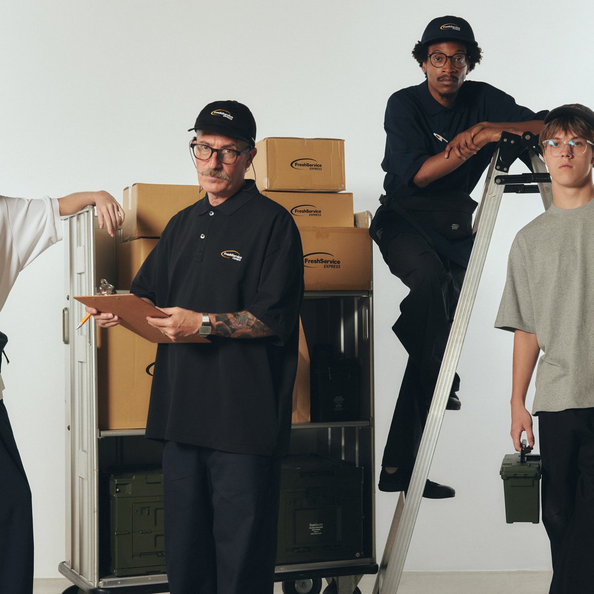 フレッシュサービスのロングポロシャツ Fresh Service (フレッシュサービス) DRY PIQUE JERSEY L/S POLO