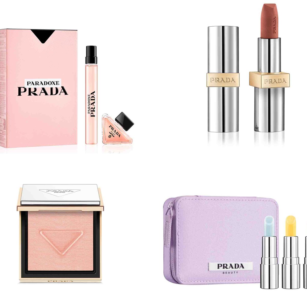 新品 PRADA BEAUTY PRADA TOUCH4色セットアームツール付き 2026年クリスマスコフレ】プラダ ビューティ：目元から唇まで
