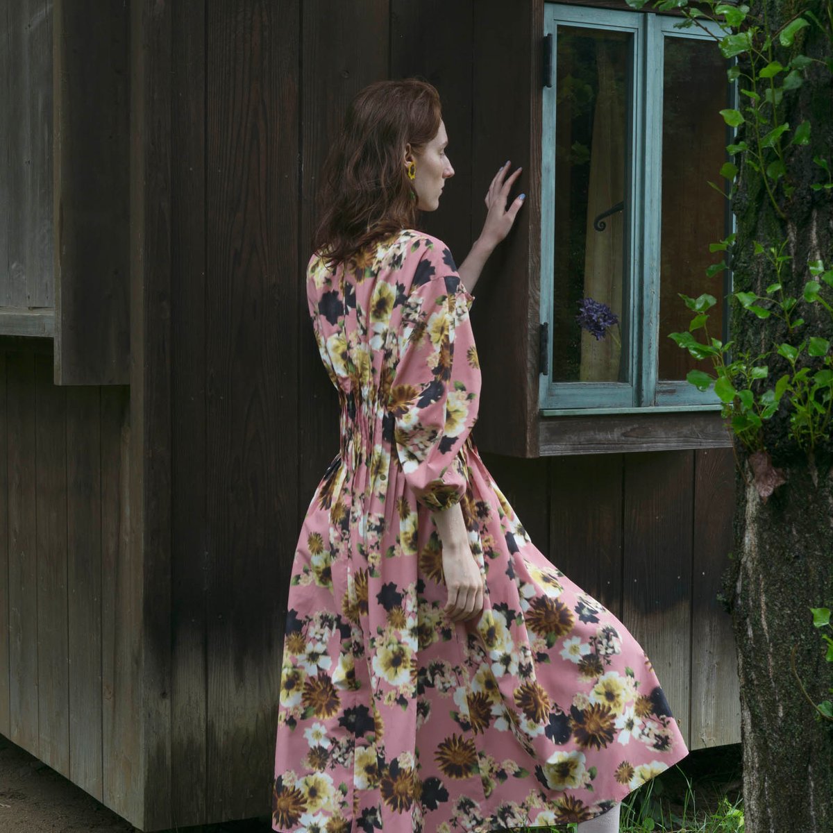 muguet stand collar midi coat（PINK） stand collar midi coat muguet pink