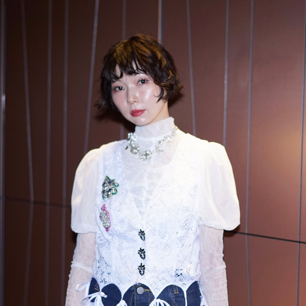 POPPY pink wave tulle tops あさぎーにょ シャツ/ブラウス(長袖
