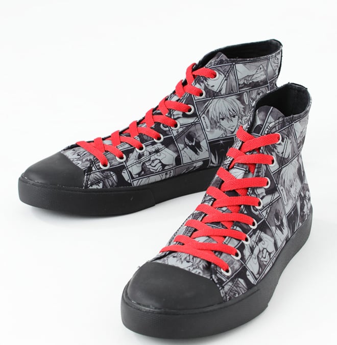 UBIQ エヴァンゲリオン EVANGELION コミックス柄スニーカー エヴァの名シーンを総柄プリントしたスニーカーが登場