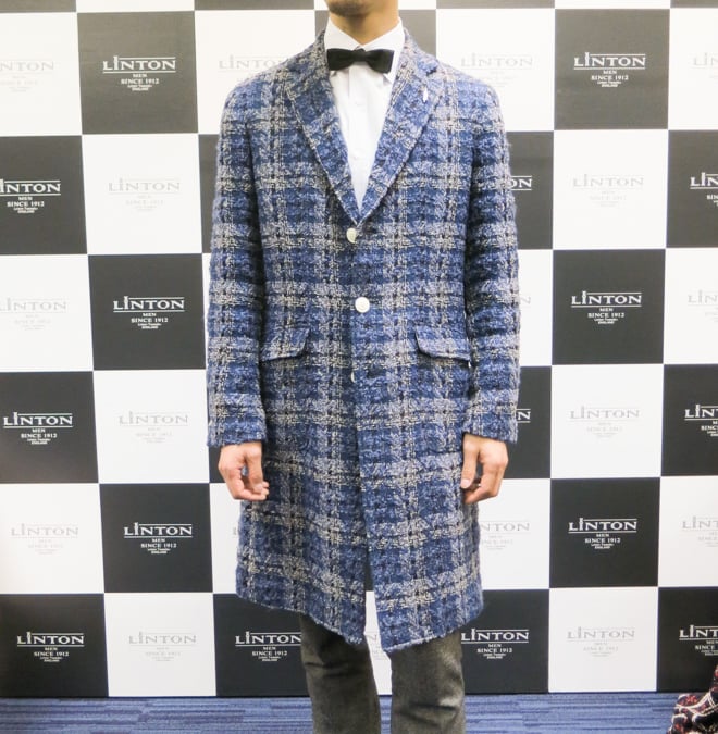 リントン　ツイード　LINTON LOULOU WILLOUGHBY】LINTONツイードロングジャケット