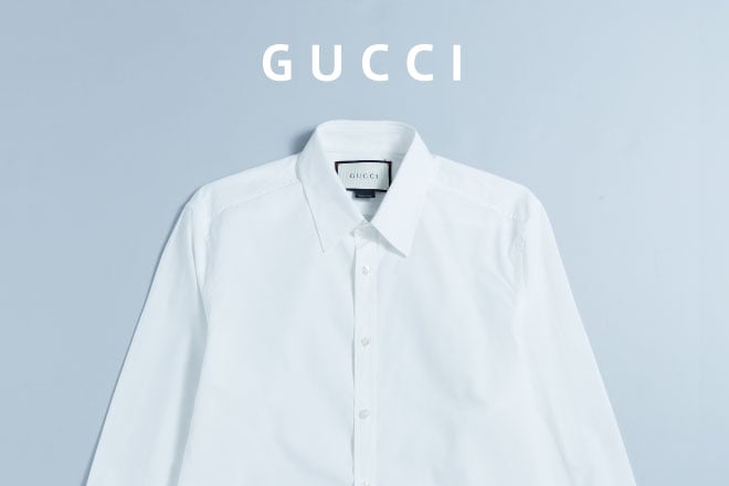 【GUCCI】 ドレスシャツ　白シャツ　イタリア製　ラグジュアリー　ハイブランド p13110440-a.jpg
