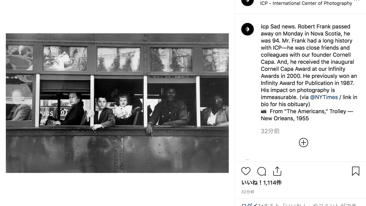 写真界の巨匠ロバート・フランクが逝去、享年94歳