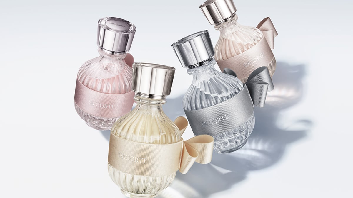 コスメデコルテ　人気！　KIMONO キモノ　香水　4本セット コスメデコルテ」着物がコンセプトの新作フレグランス、日本の花や果実