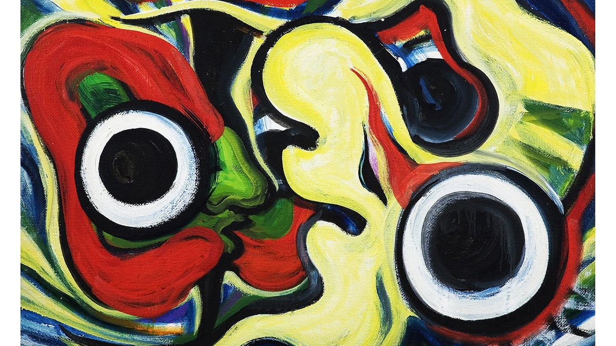 対峙するいきものが描かれた作品を展示、岡本太郎記念館にて