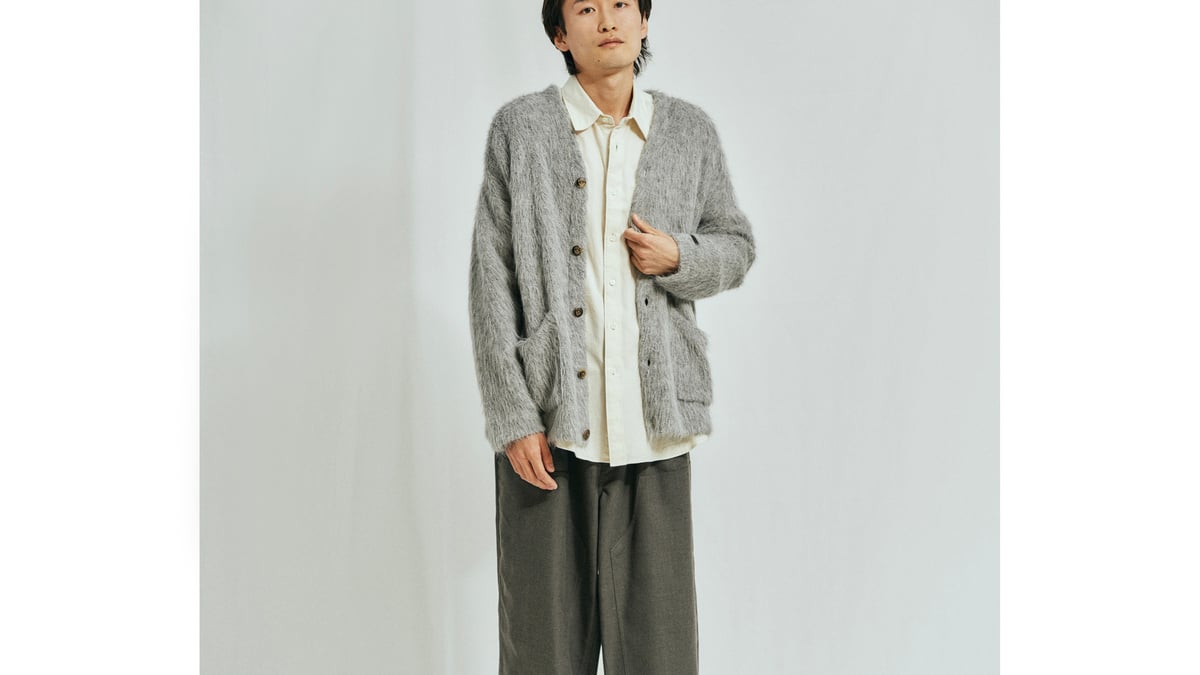 希少 【イノウエブラザーズ】WISM別注 スリアルパカ ロングカーディガン 拳 希少 【イノウエブラザーズ】WISM別注 スリアルパカ ロング