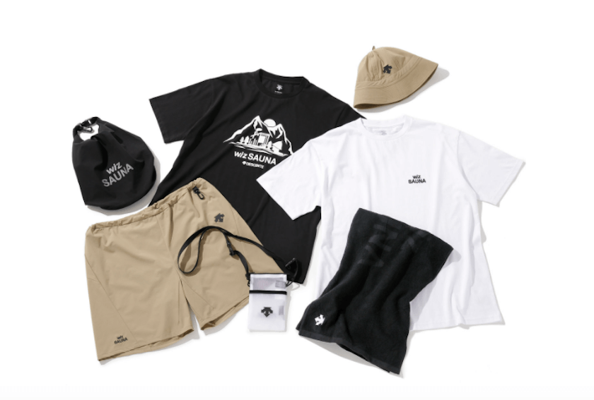 ナノ・ユニバースとデサントがコラボ、サウナグッズを発売