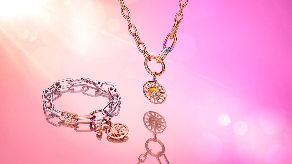 正規品 Pandora 太陽と月のチャーム 新品 Two-tone Splittable Sun & Moon Dangle Charm | ツートーン