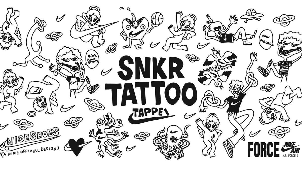 ナイキがタトゥーアーティストTAPPEIによる「SNKR TATTOO」開催 ナイキがタトゥーアーティストTAPPEIによる「SNKR TATTOO」開催