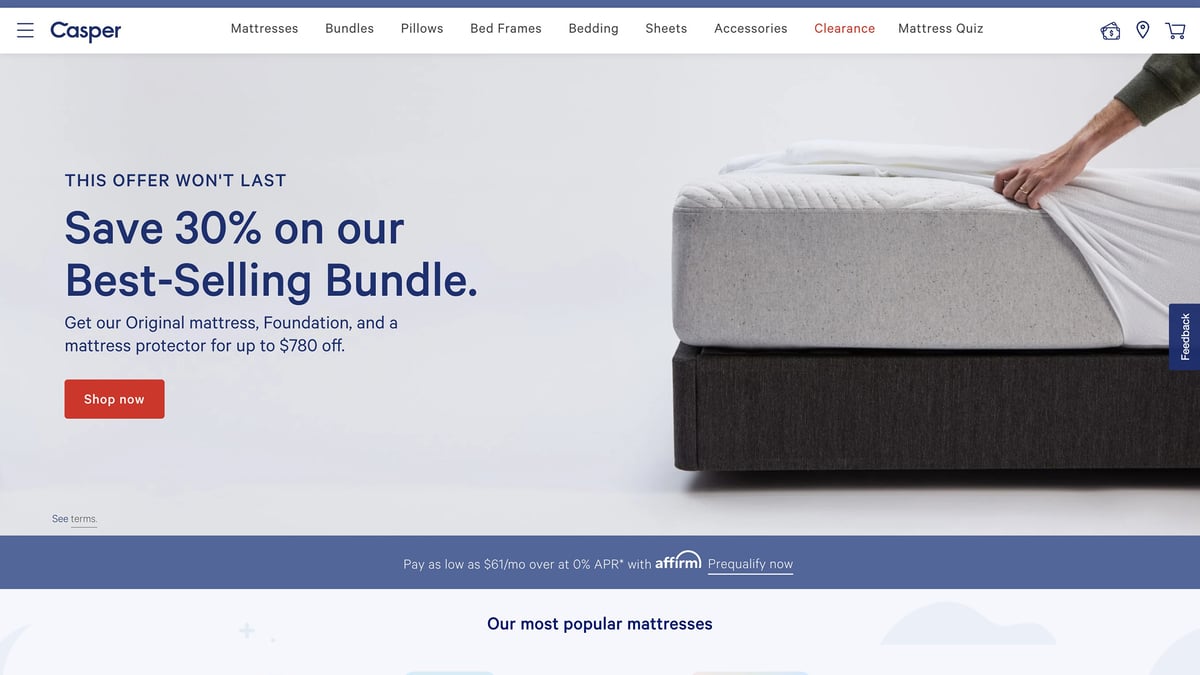 米マットレスD2C「キャスパー」がカナダ事業を現地の寝具会社に売却