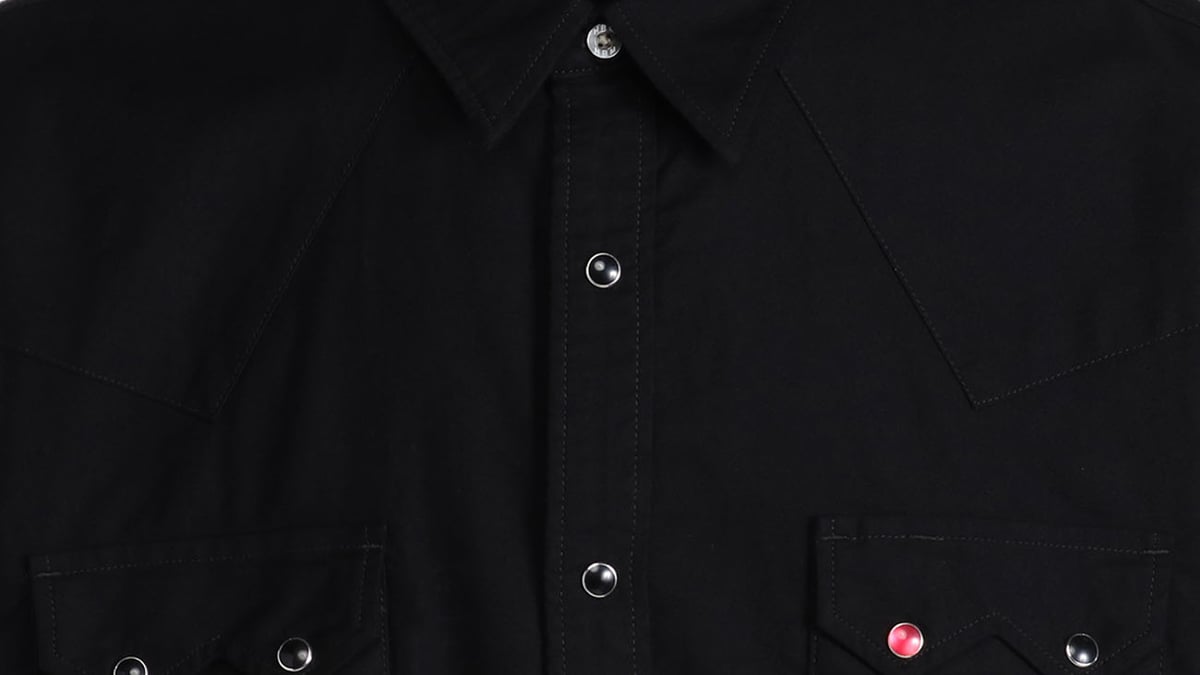 ★新品未使用 ハリウッドランチマーケット ベースボールシャツ Lサイズ 黒 ワイルドサイド ヨウジヤマモト×ハリウッド ランチ マーケット