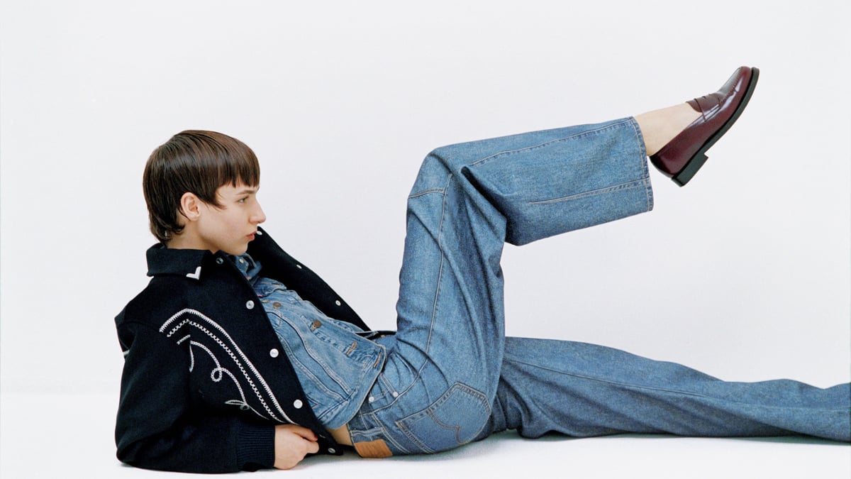 RNA★マリリンモンロー刺繍かわいいデニムつなぎ 中川安奈 】 マリリン・モンローが愛した「Levi's 701」モチーフの