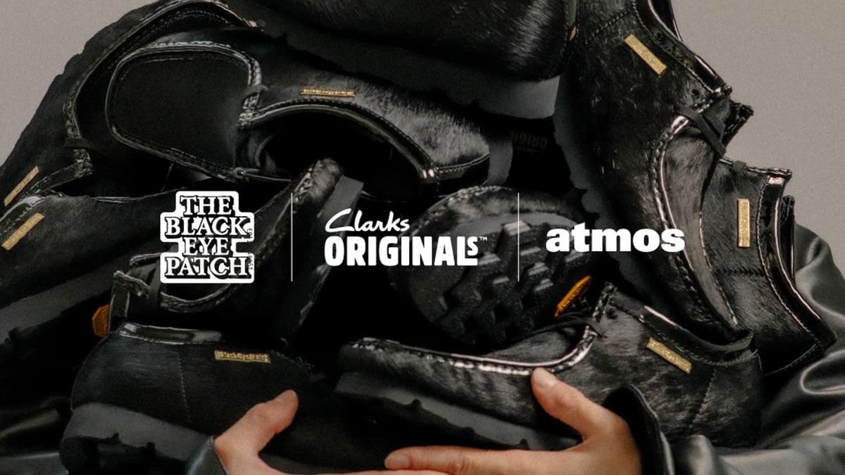 Clarks ワラビー ブラックアイパッチ アトモス Clarks Wallabee Black Hair On BLACK EYE PATCH atmos | atmos