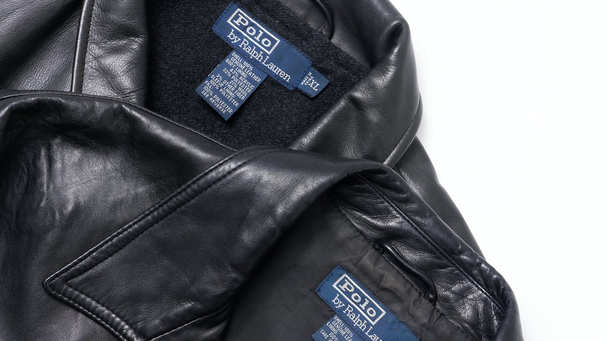 ヴィンテージ　ラムレザーコート　羊革　インナー花柄　総柄　ダブルボタン　美品 2way Collar Small Flower Vegan Leather Blouson/2WAYカラースモール