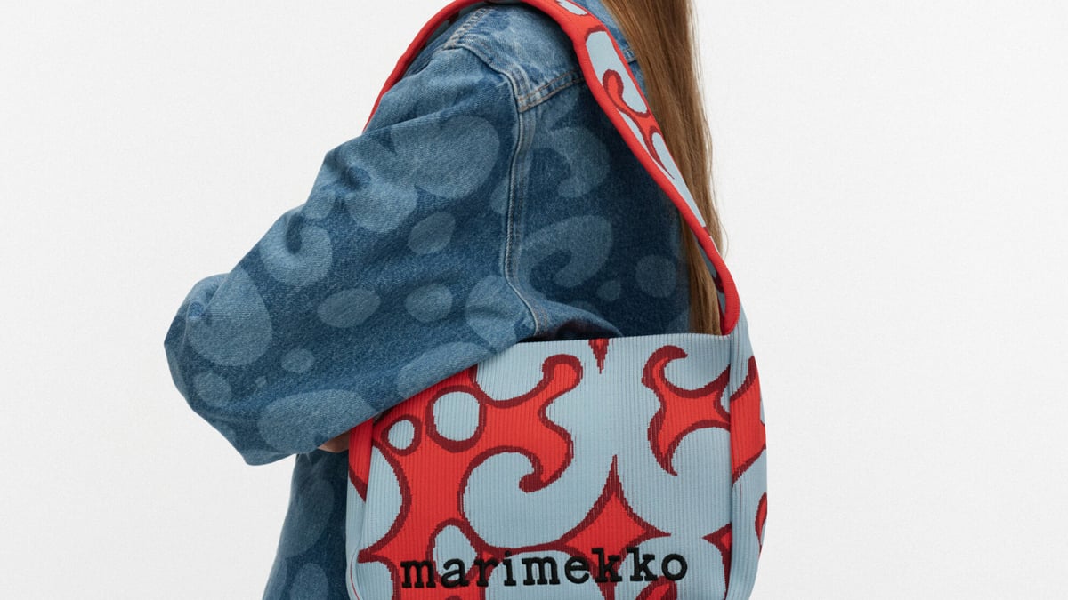 【新品未使用タグ付き】マリメッコ　ニットバッグ marimekko 2024SS】marimekko マリメッコ/ Large Unikko ニットバッグ (marimekko