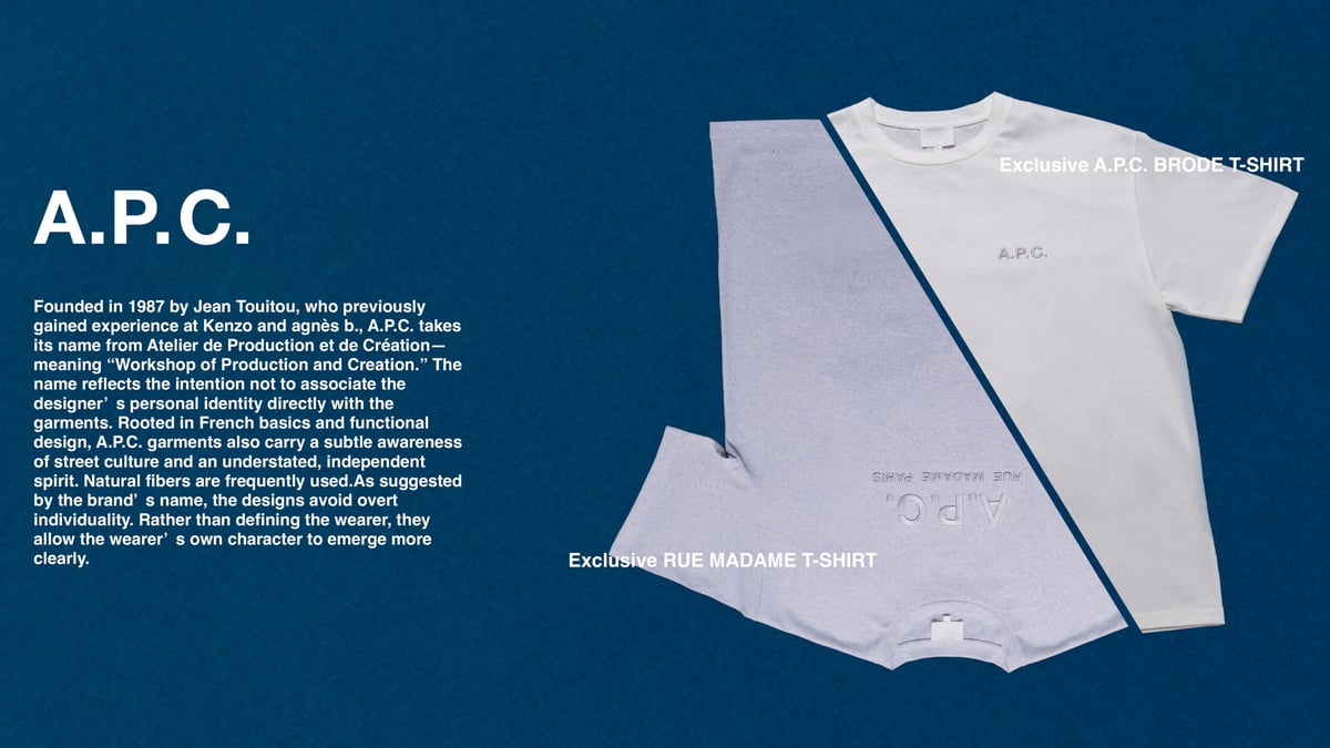 【新品未使用タグ付き】A.P.C. Tシャツ FREAK'S STORE 別注 フリークスストアがアー・ペー・セーに別注 ボディと同系色のロゴを配