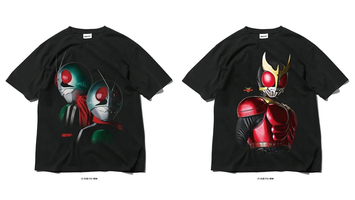 仮面ライダーシリーズ55周年を記念、歴代ヒーローをあしらったTシャツ