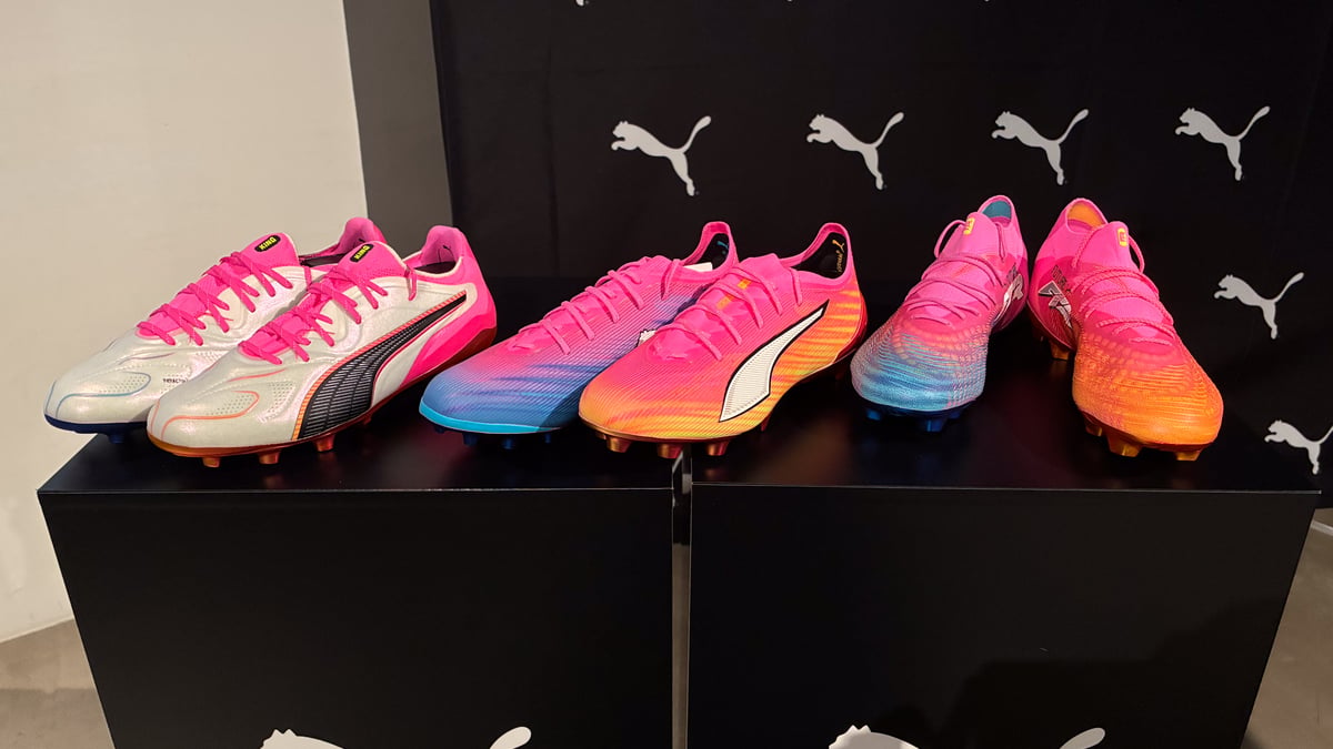 Puma サッカーシューズ・スパイク カラフルデザイン プーマが日本代表着用の新作サッカースパイク発表、左右非対称の鮮烈