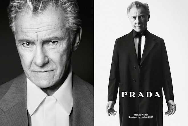 PRADA春夏メンズ広告はモノクロ 73歳の俳優ハーヴェイ・カイテルら起用
