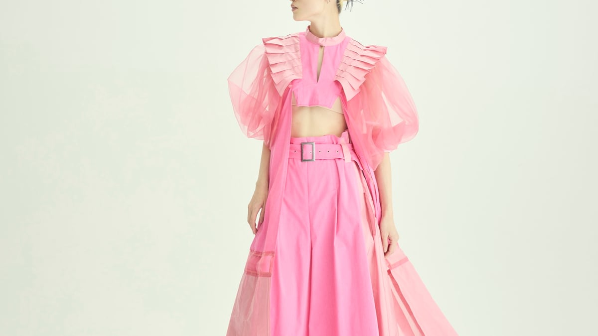 定価7万 SHIROMA シロマ 23SS チュールロングビスチェ ピンク 定価7万 SHIROMA シロマ 23SS チュールロングビスチェ ピンク