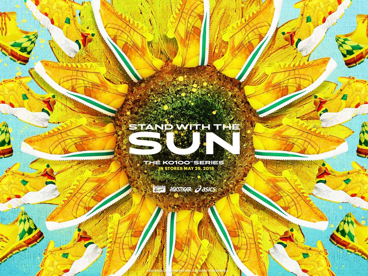 アシックス、創業者 鬼塚喜八郎が生前に描いたヒマワリモチーフの靴と