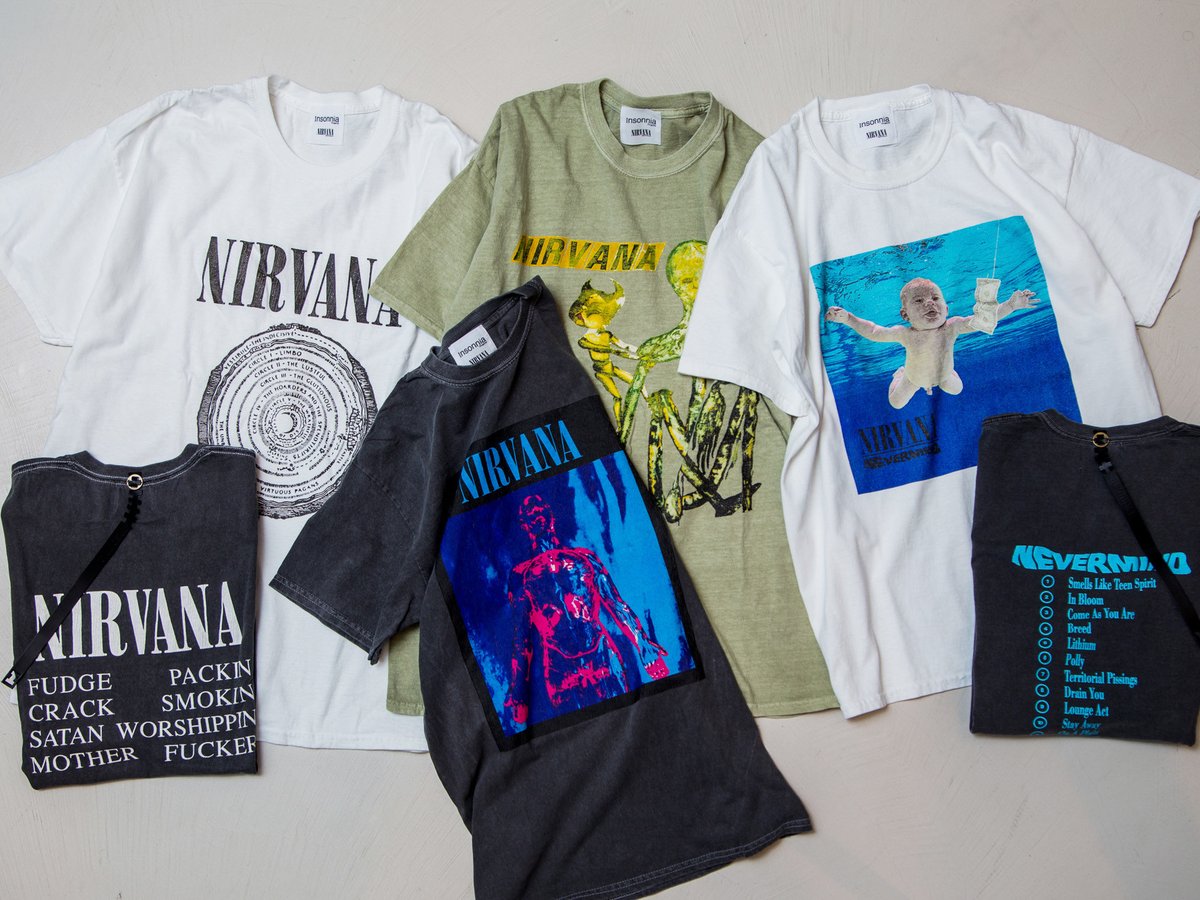 NIRVANAの復刻Tシャツとヴィンテージグッズを販売、数万円のアイテムも